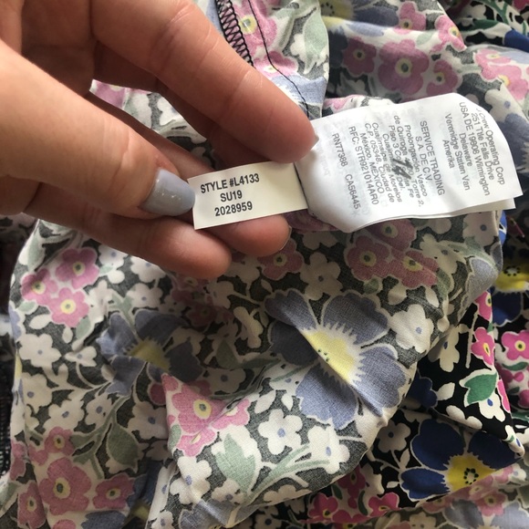 J. Crew | Blue Floral Wrap Soft Rayon Midi Dress - Picture 6 of 6